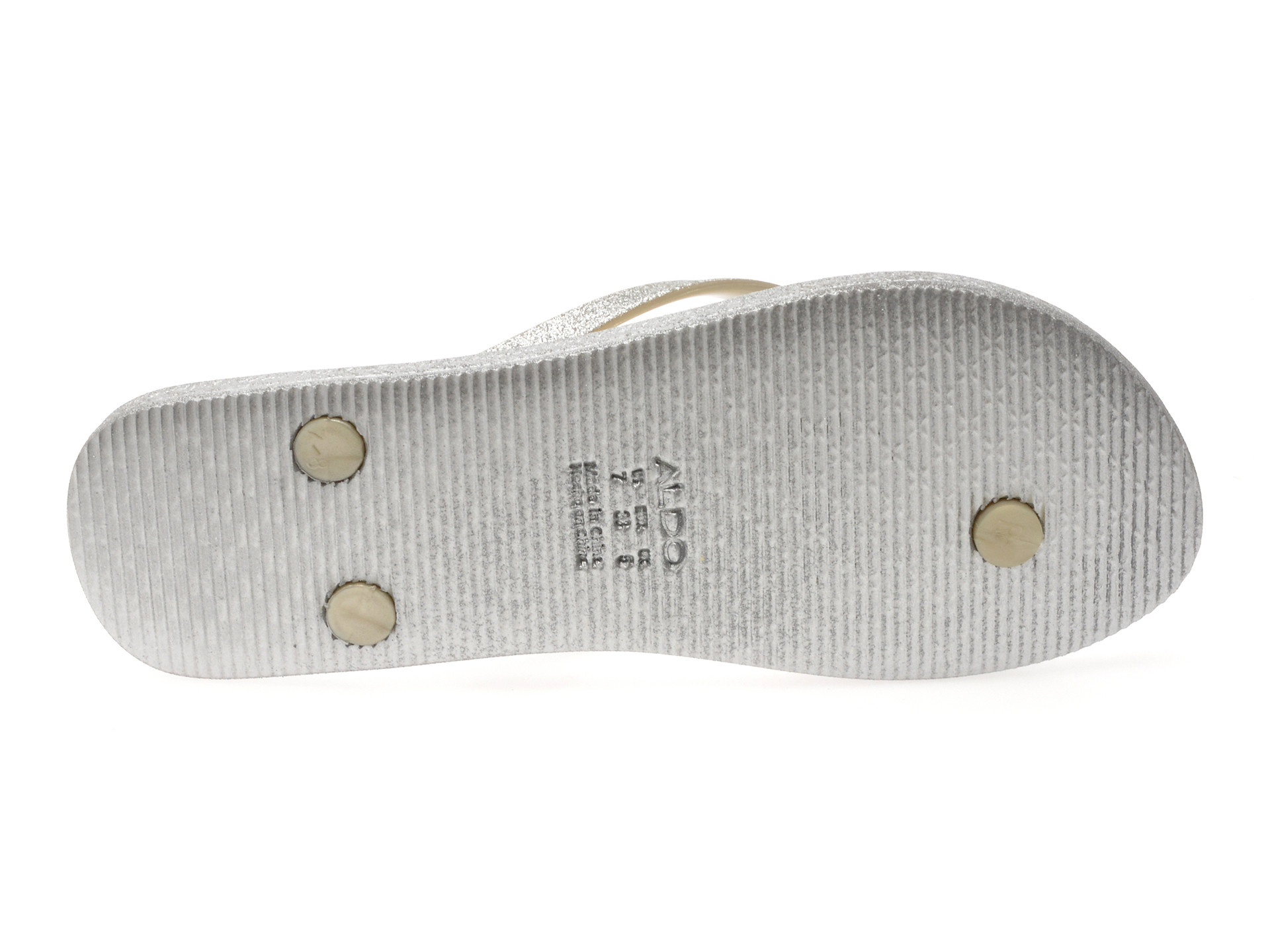 Papuci ALDO argintii, ALOOMBA 040, din piele ecologica