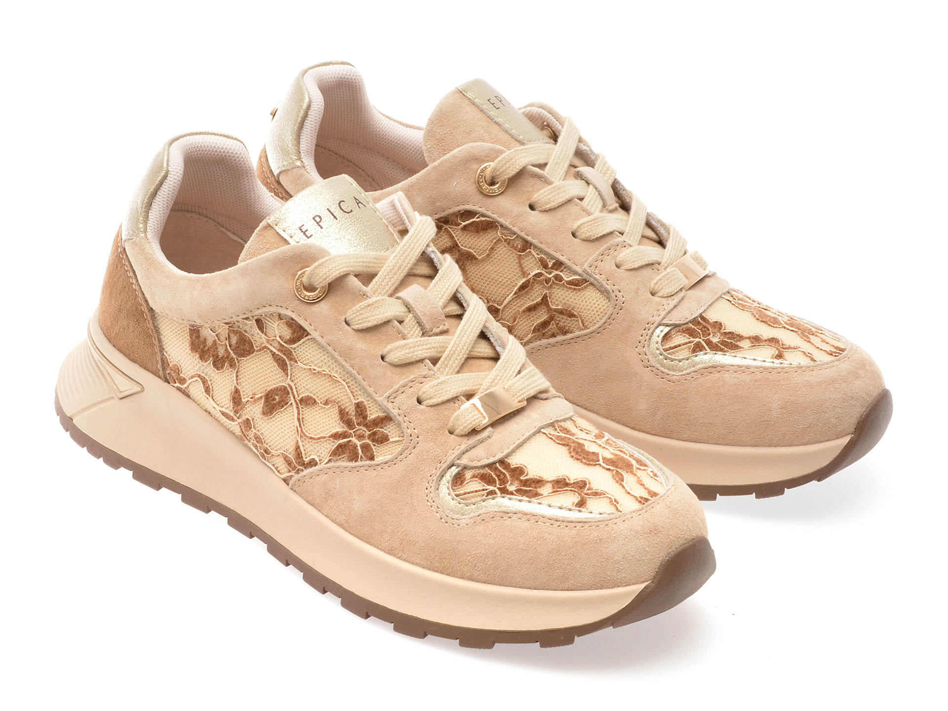 Pantofi sport EPICA nude, QS635, din material textil