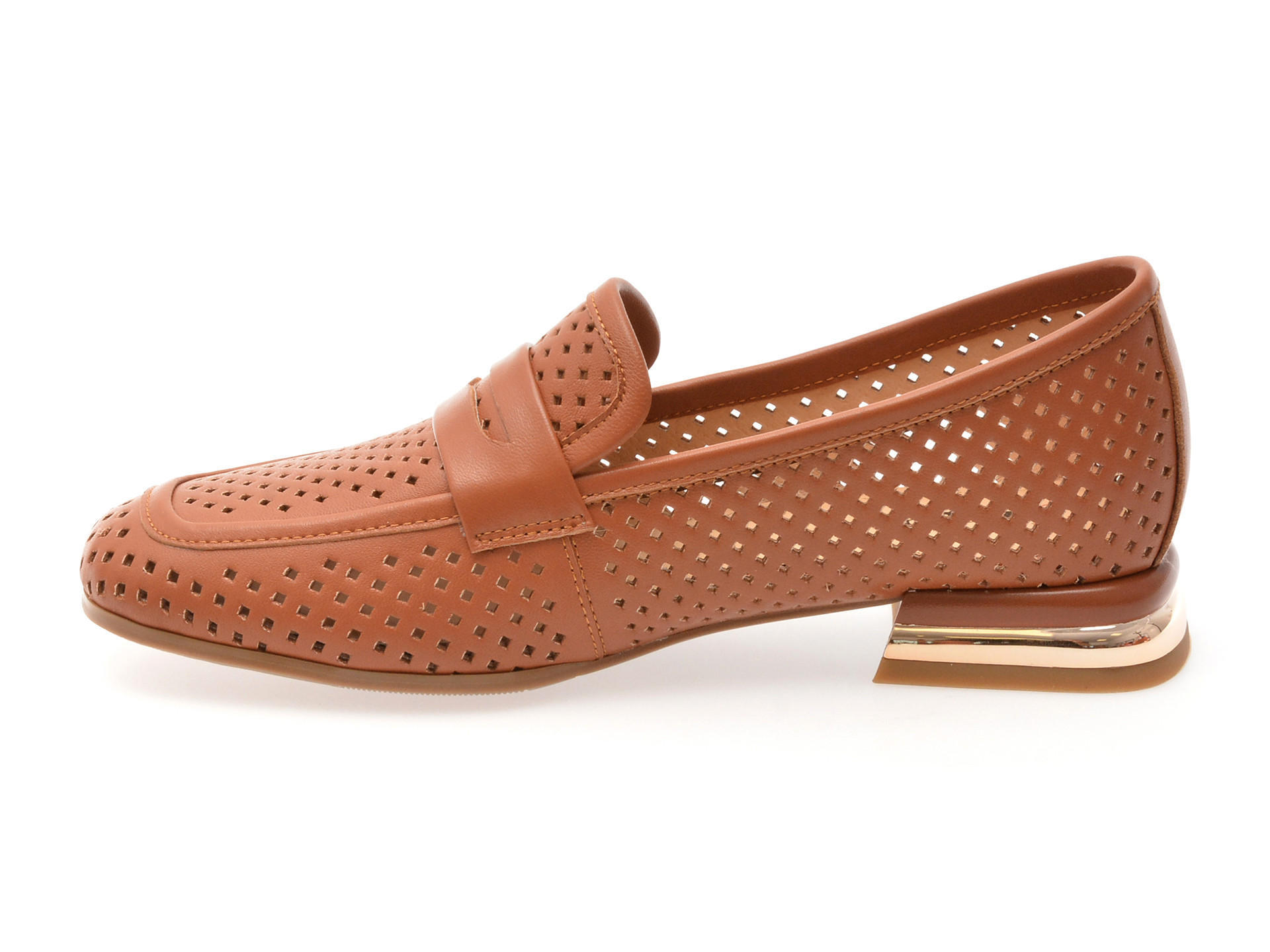 Mocasini IMAGE maro, HR364, din piele naturala