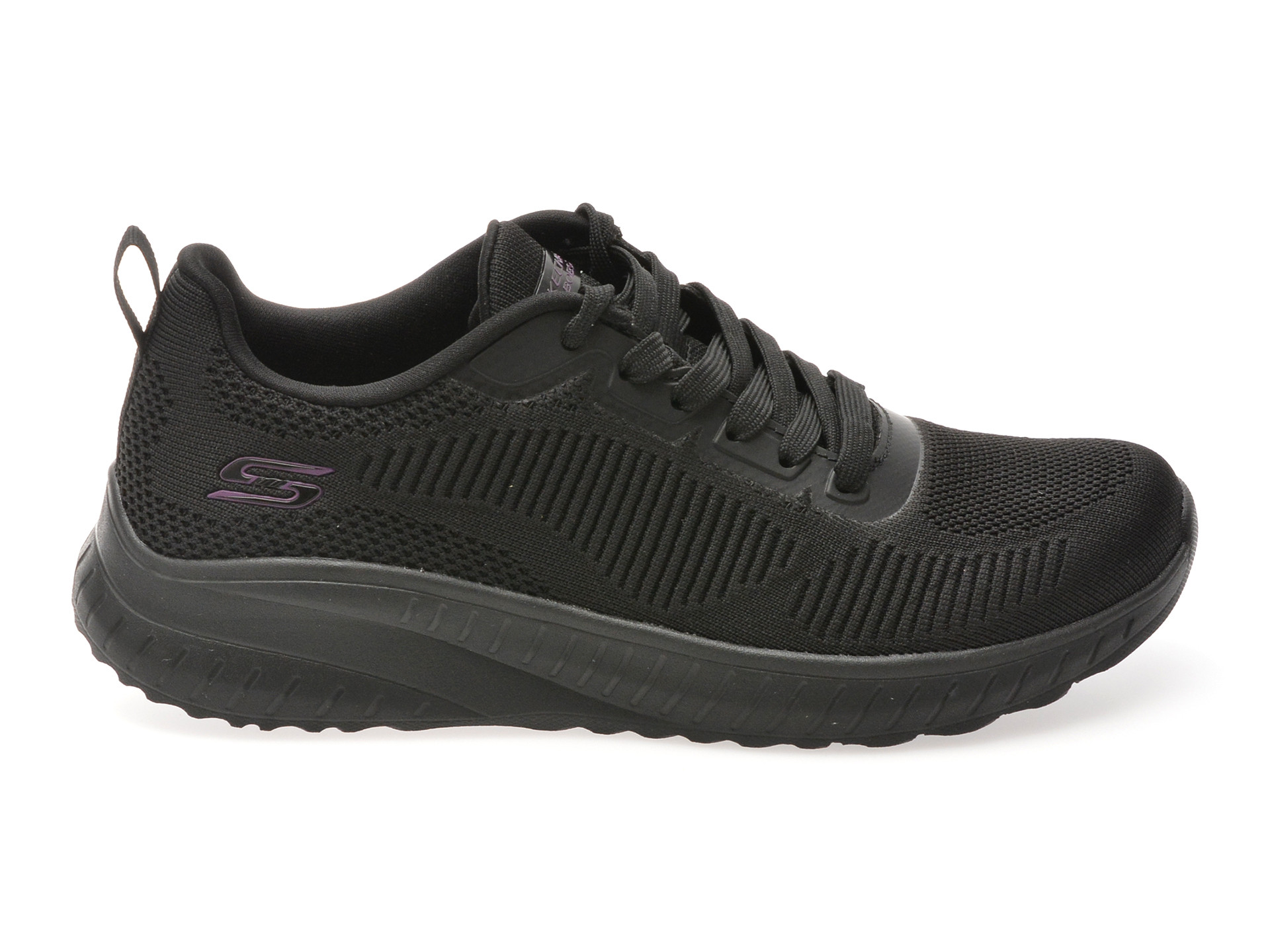 Pantofi sport SKECHERS negri, BOBS SQUAD CHAOS, din material textil