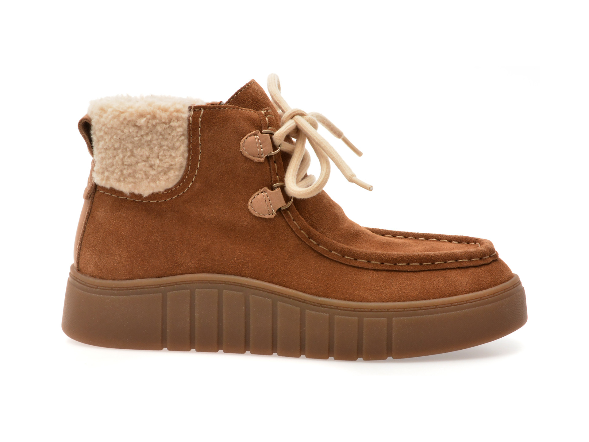 Ghete CLARKS maro, MYKAIZZ, din piele intoarsa