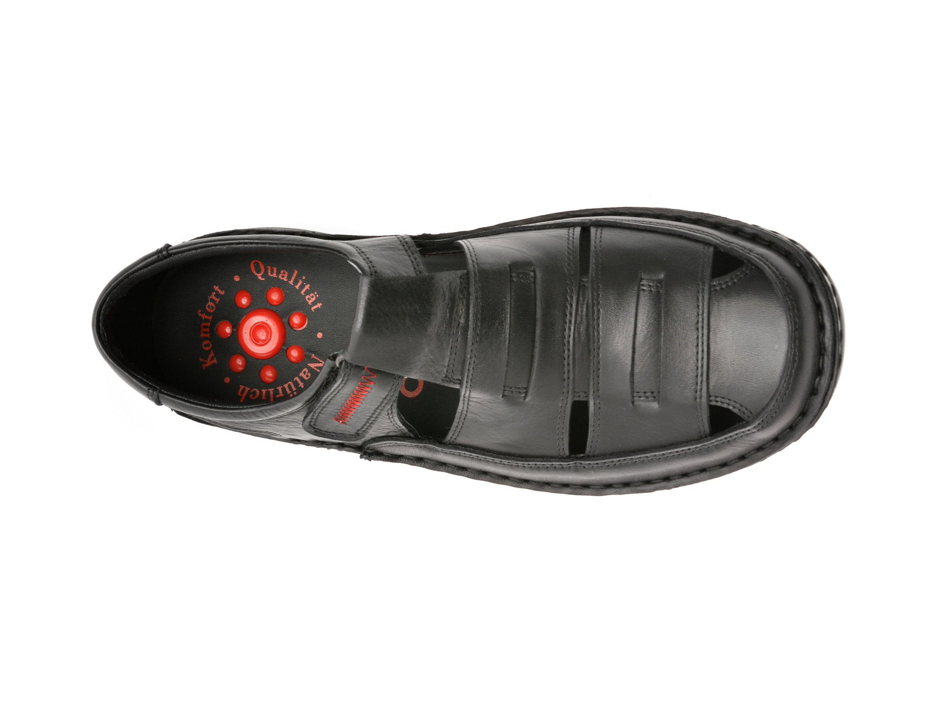 Sandale OTTER negre, 9562, din piele naturala