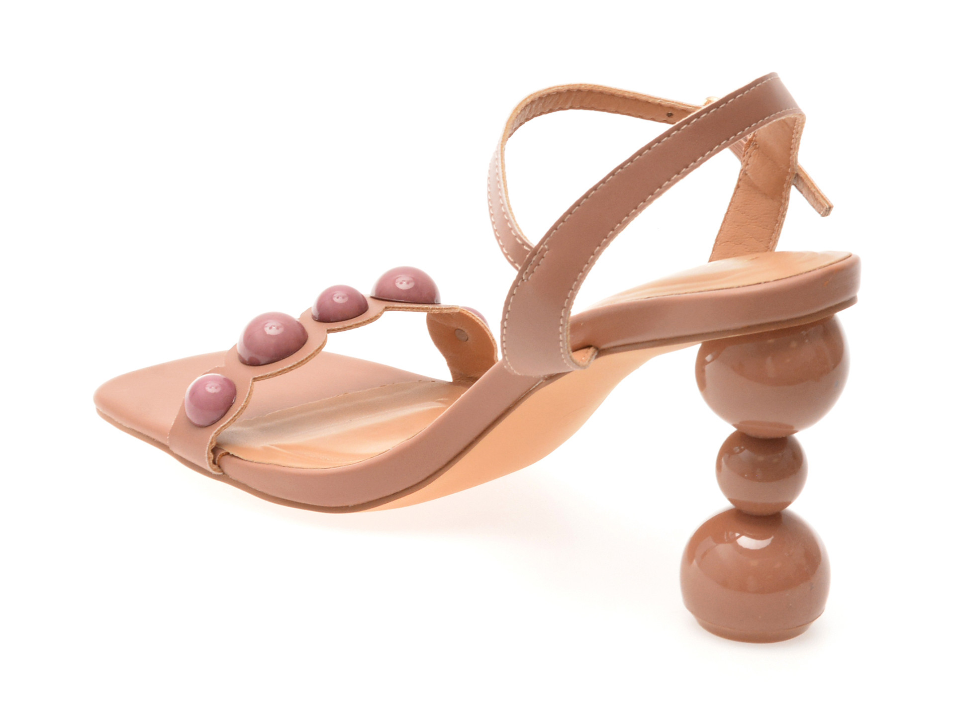 Sandale elegante EPICA maro, 101601, din piele ecologica