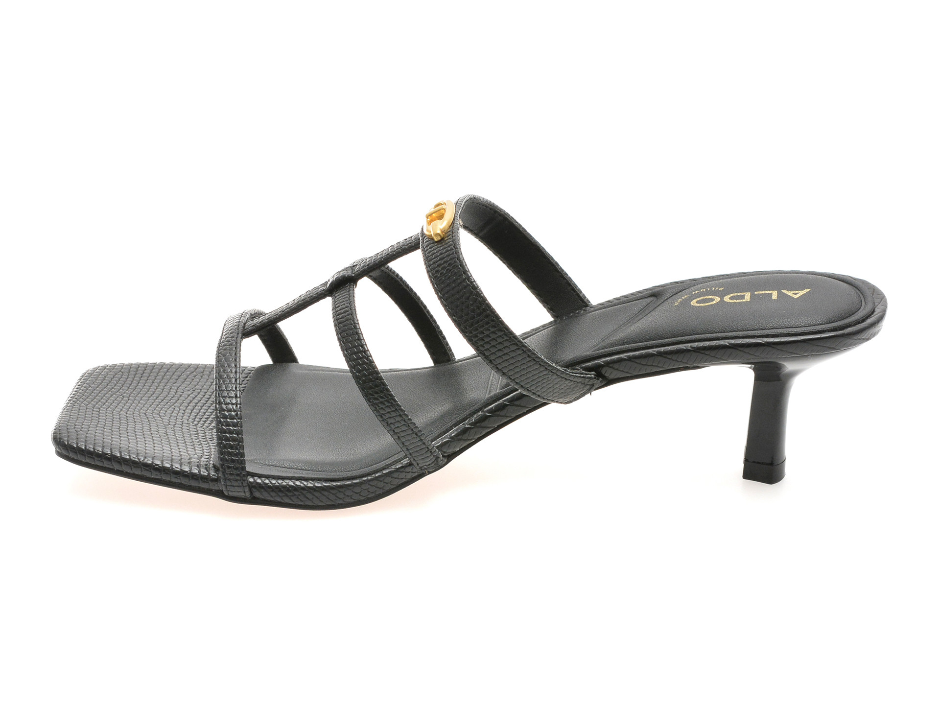 Papuci ALDO negri, GOLDEN GLOW 001, din piele ecologica