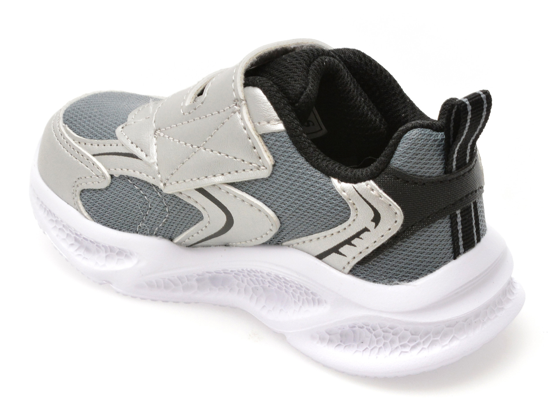 Pantofi sport SKECHERS argintii, METEOR-LIGHTS, din material textil