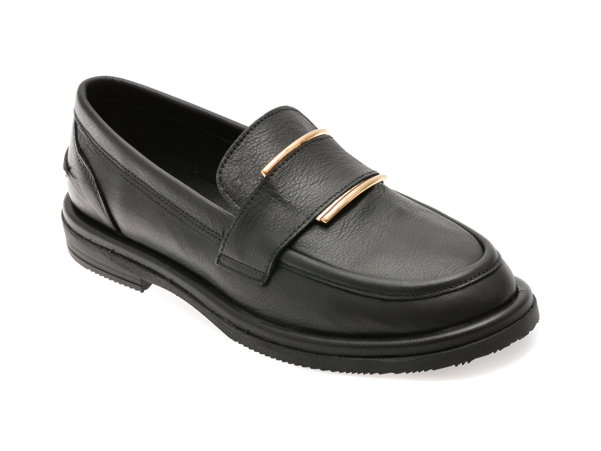 Mocasini IMAGE negri, 3774024, din piele naturala