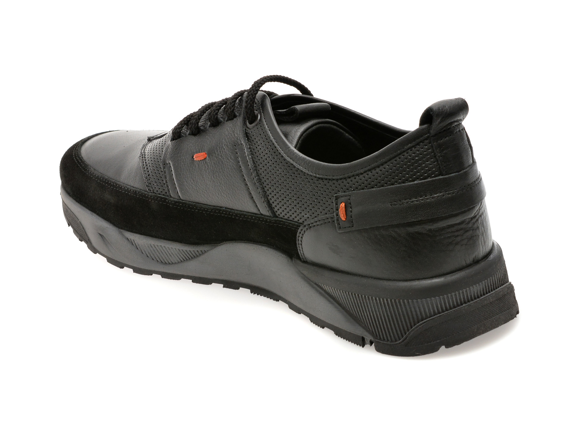 Pantofi sport OTTER negri, MISE121, din piele naturala