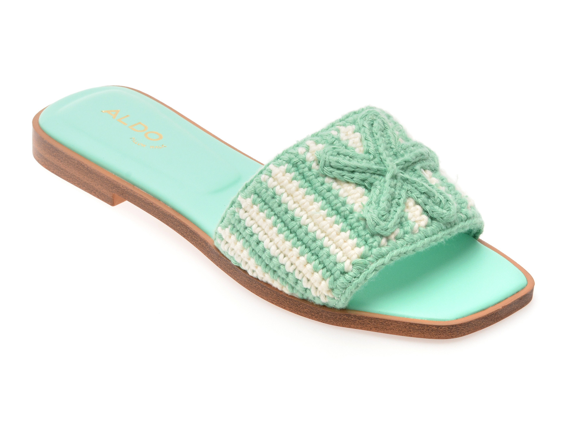 Papuci ALDO verzi, SABBIA 342, din material textil