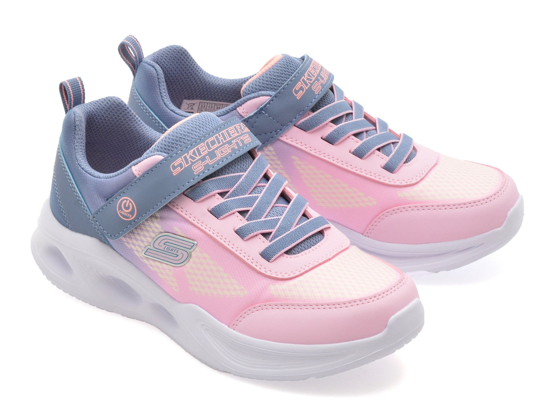 Pantofi sport SKECHERS roz, SOLA GLOW, din material textil