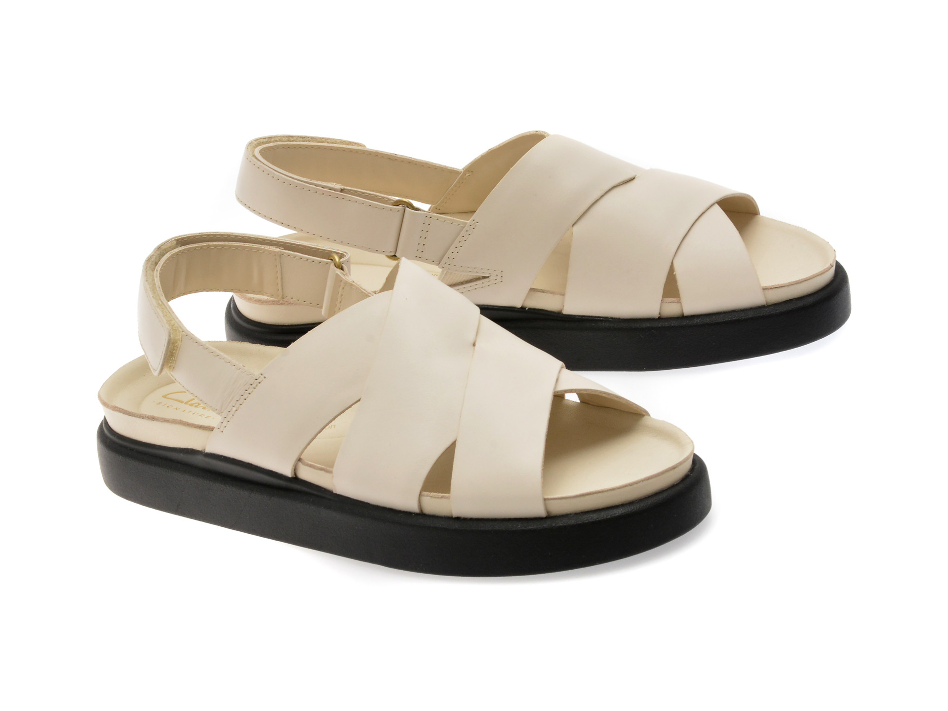 Sandale CLARKS bej, ARISTELLA SUN, din piele naturala