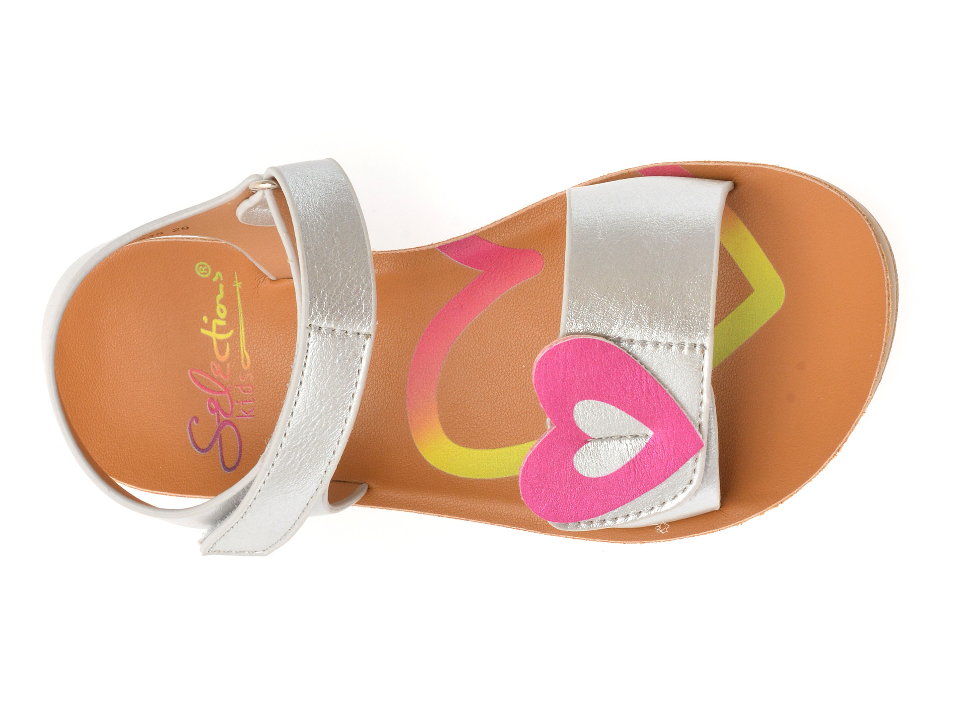 Sandale SELECTION KIDS argintii, 82948, din piele ecologica