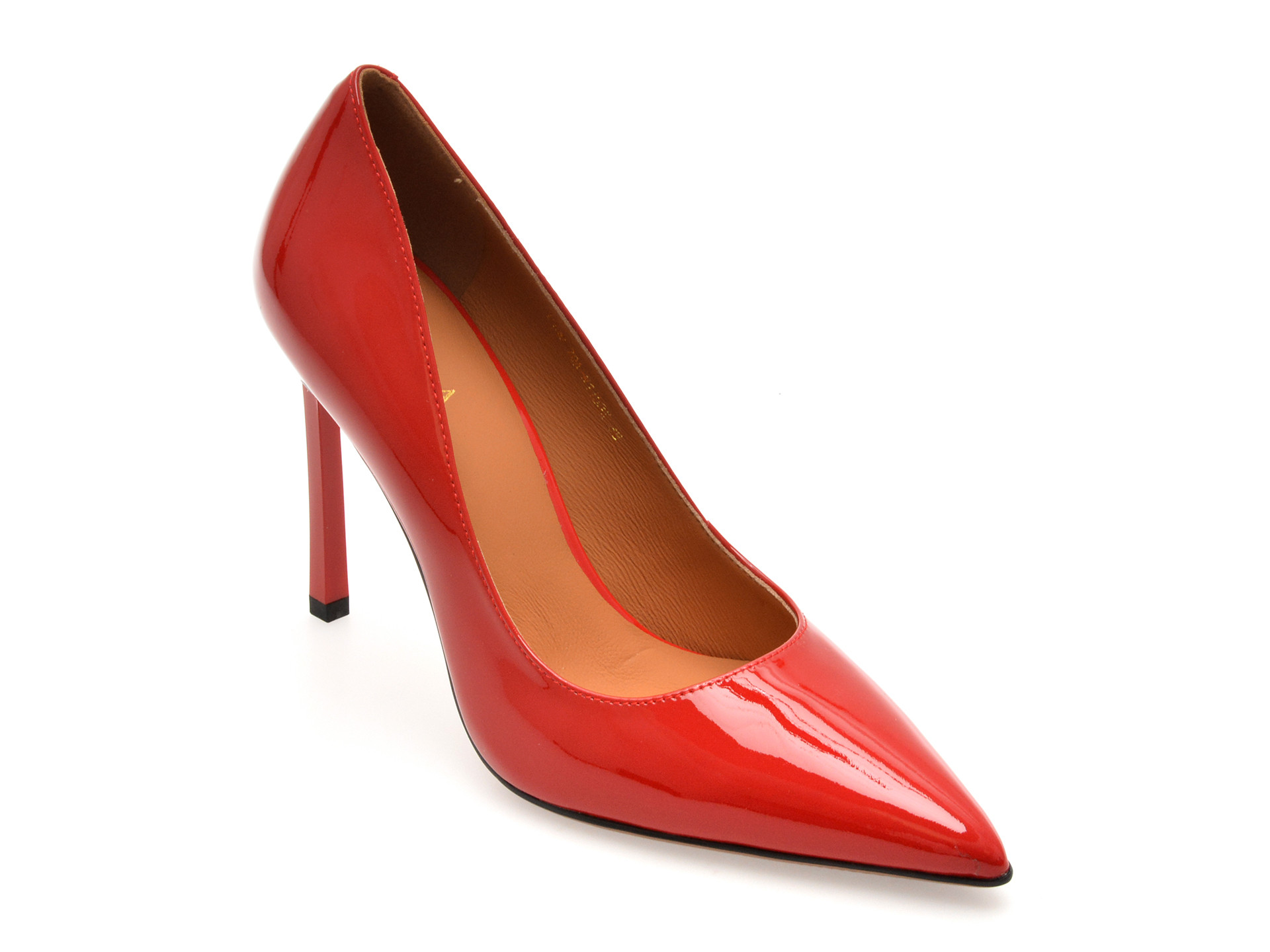 Pantofi eleganti EPICA rosii, E19070, din piele naturala lacuita