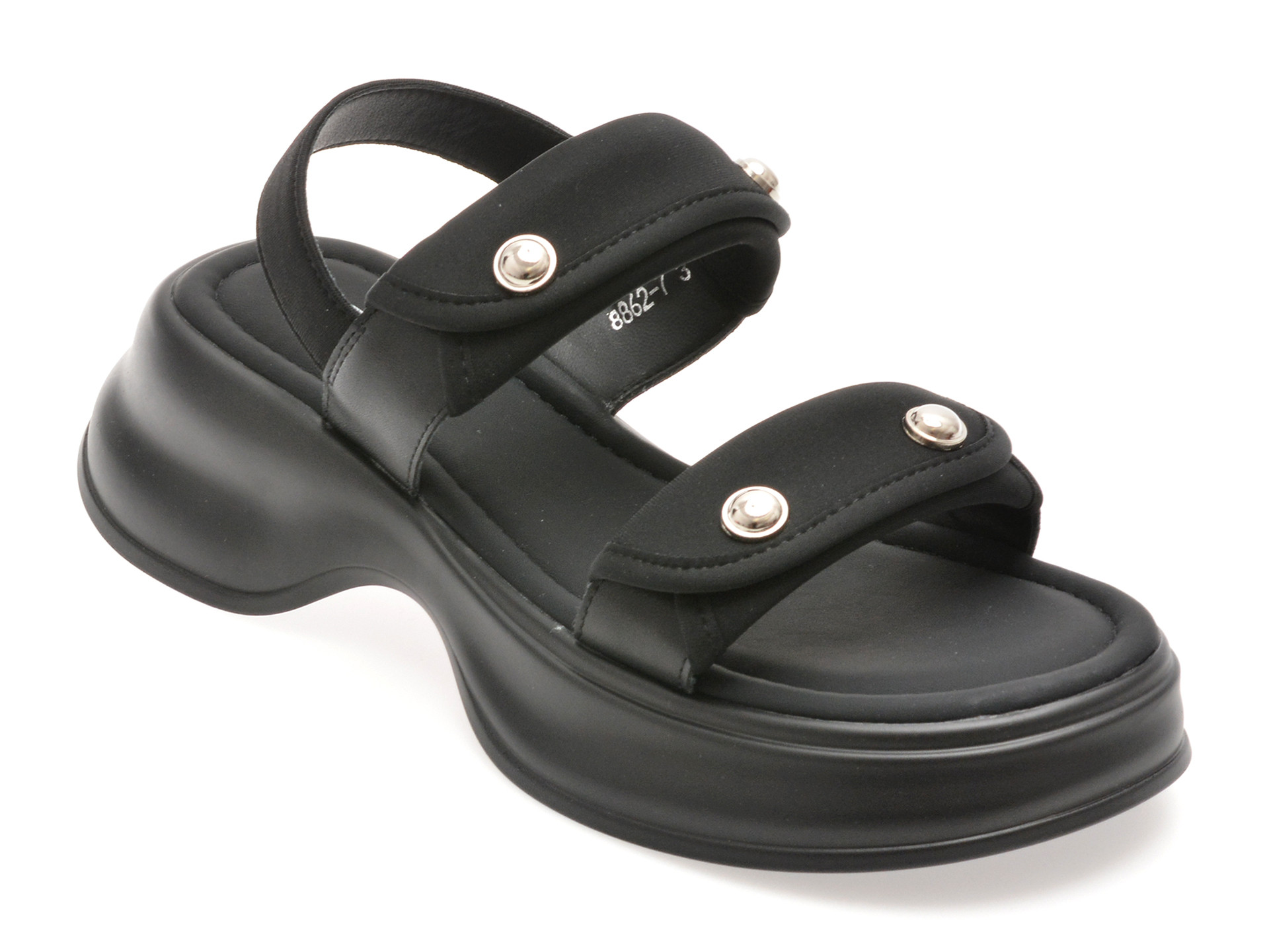 Sandale GRYXX negre, 8862, din material textil