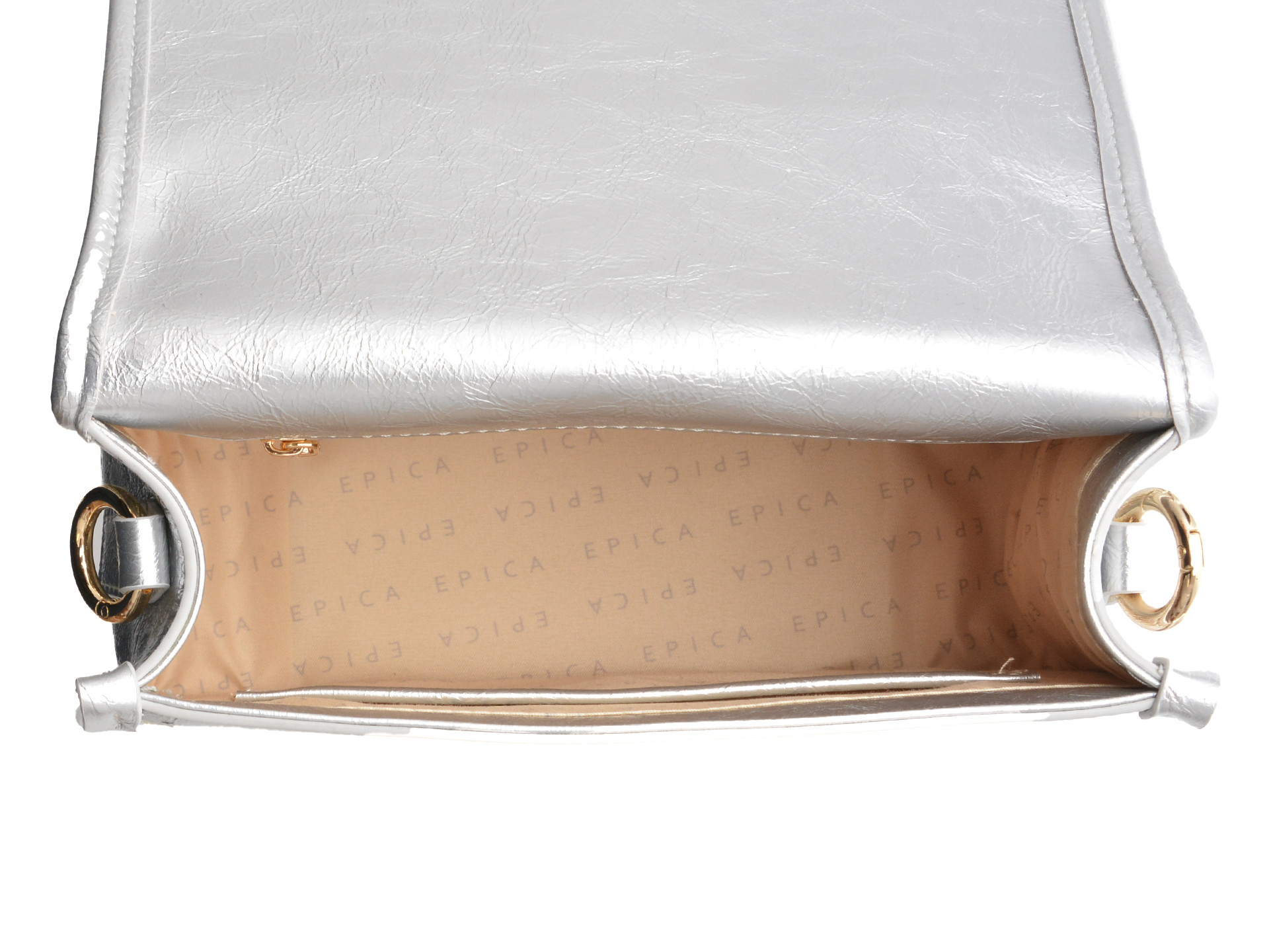 Geanta EPICA argintie, 2666, din piele ecologica