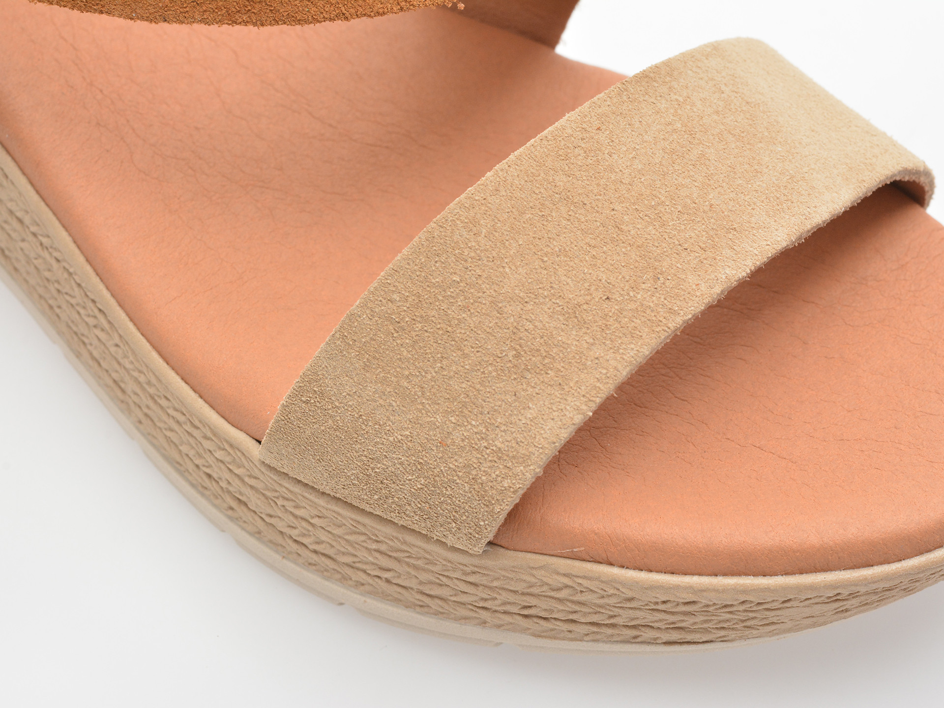 Sandale IMAGE maro, ROSEA, din piele intoarsa