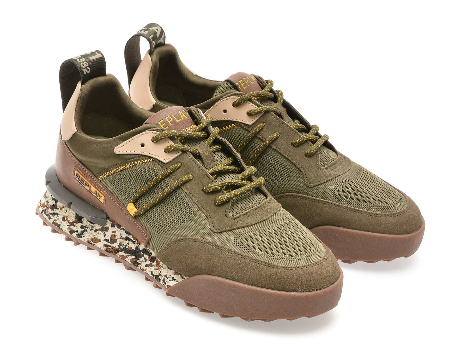 Pantofi sport REPLAY kaki, MS1P55L, din material textil