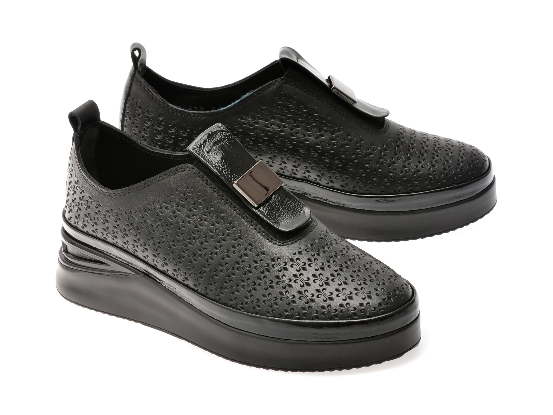 Pantofi IMAGE negri, 10619Z7, din piele naturala