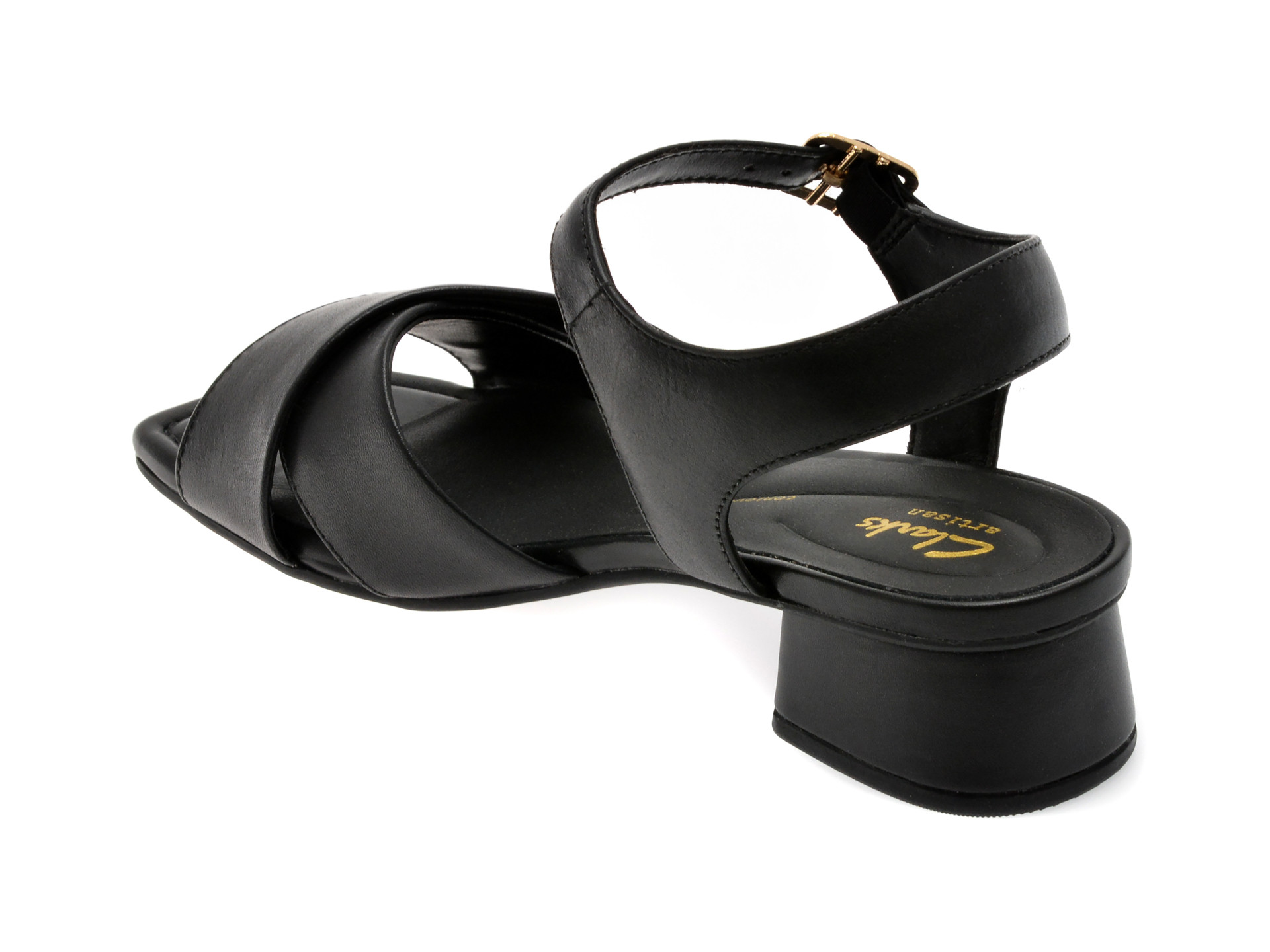 Sandale CLARKS negre, SERINA 35 CROSS, din piele naturala