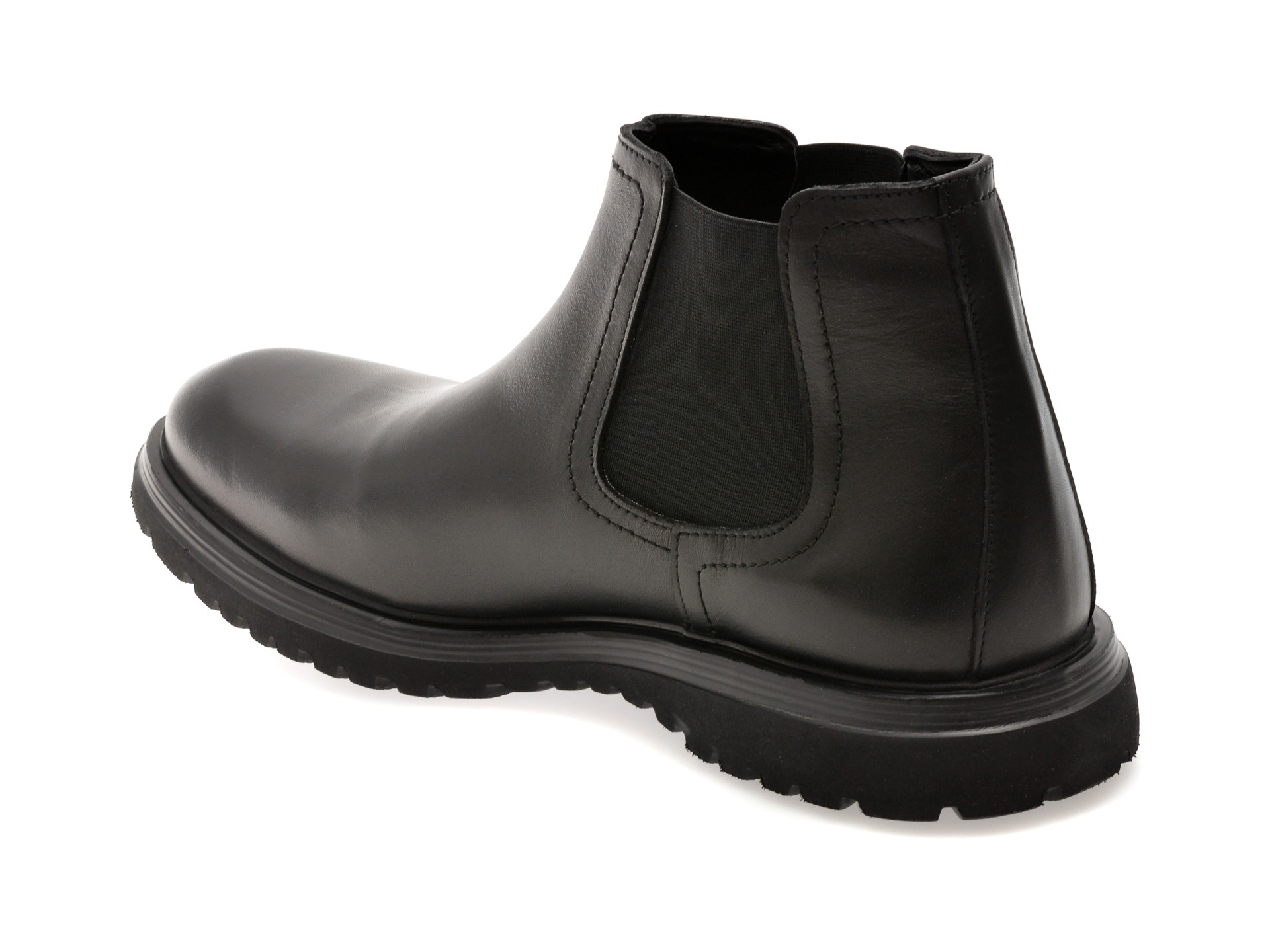 Ghete OTTER negre, E3475, din piele naturala