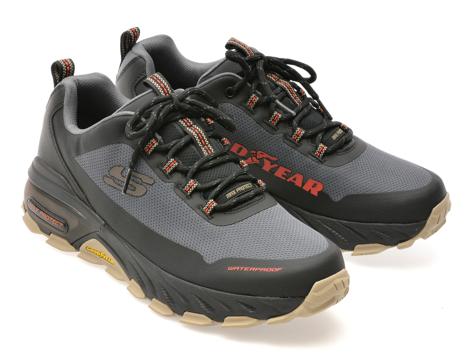 Pantofi sport SKECHERS gri, MAX PROTECT, din material textil