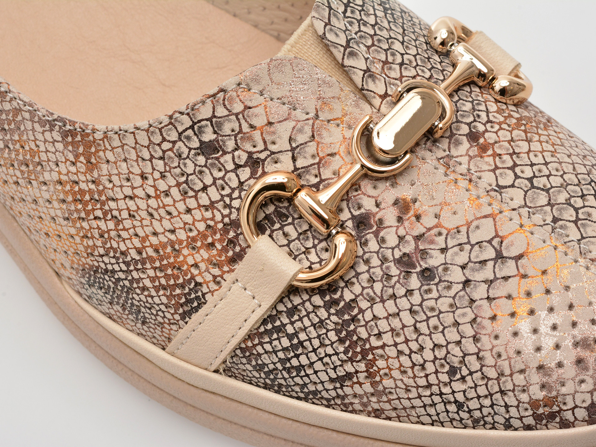 Balerini IMAGE bej, 13403, din piele naturala