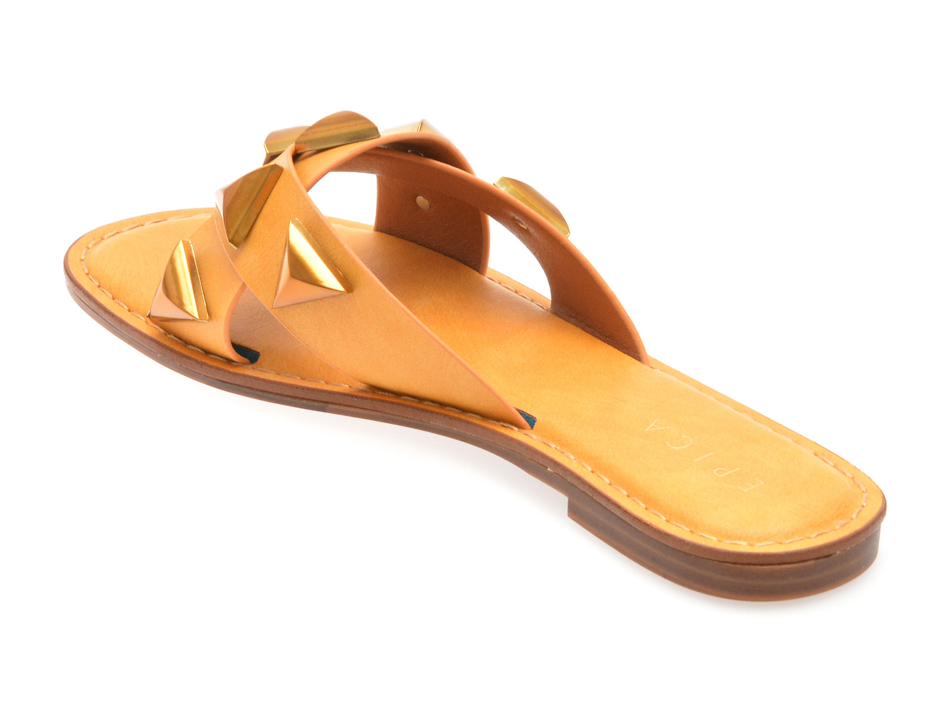 Papuci EPICA galbeni, 82922, din piele ecologica