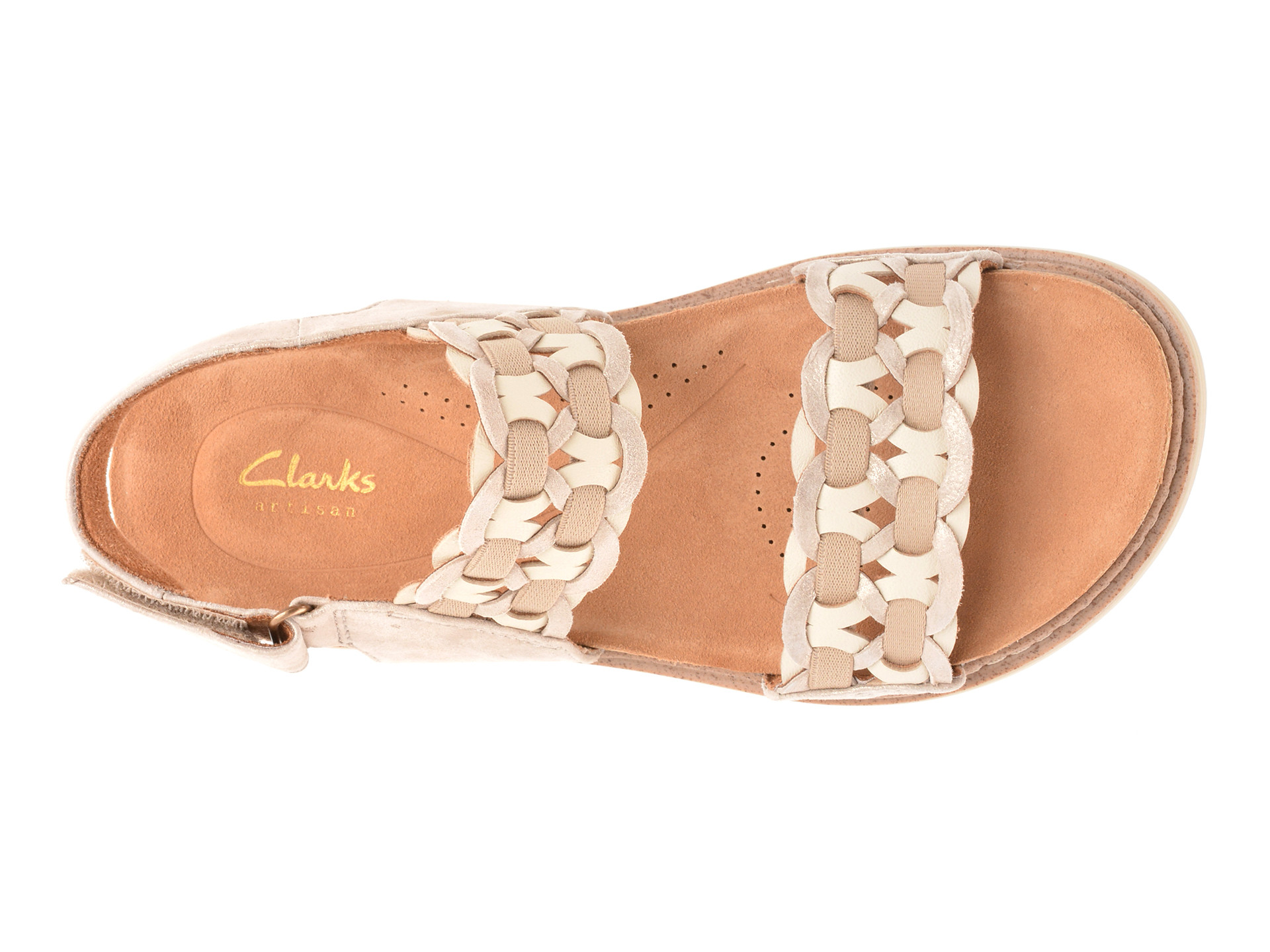 Sandale CLARKS argintii, ARWELL GLIDE, din piele naturala