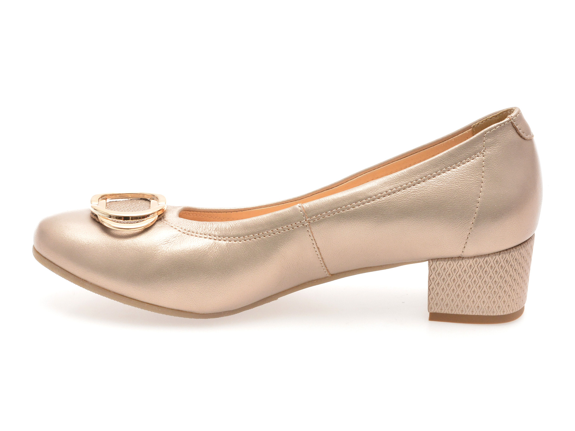 Balerini IMAGE aurii, 6415, din piele naturala