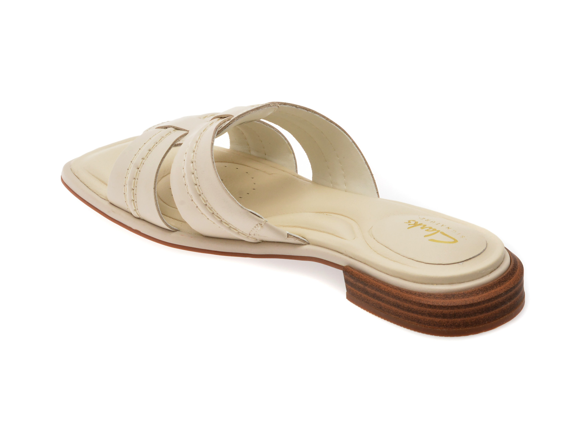 Papuci CLARKS bej, ARIANY MULE, din piele naturala