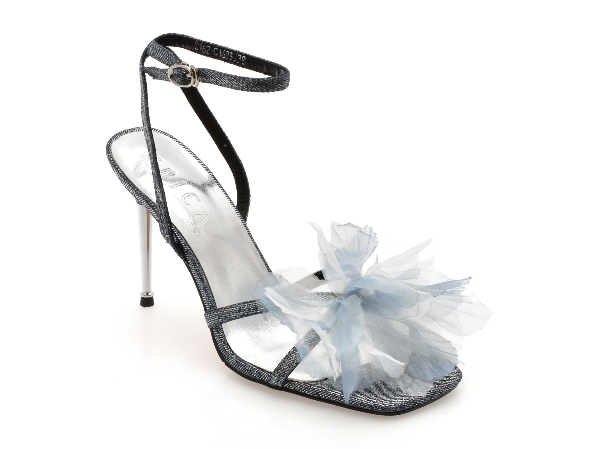 Sandale elegante EPICA albastre, L162, din material textil