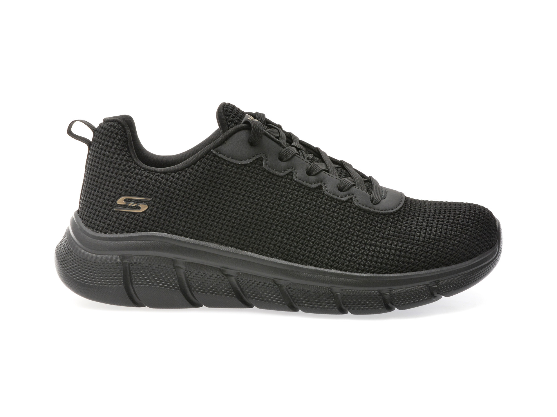 Pantofi sport SKECHERS negri, BOBS B FLEX, din material textil