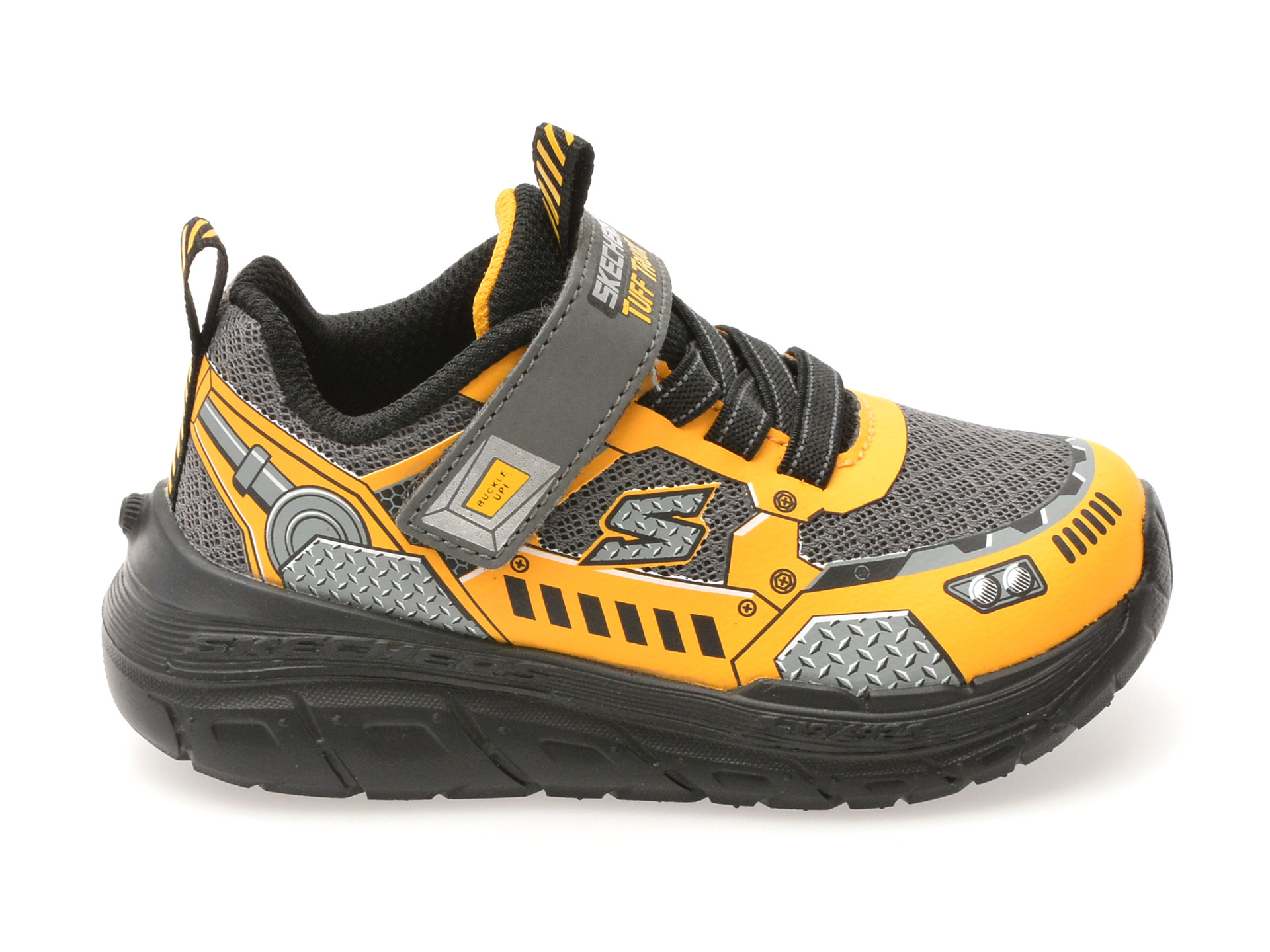 Pantofi sport SKECHERS galbeni, SKECH TRACKS, din material textil