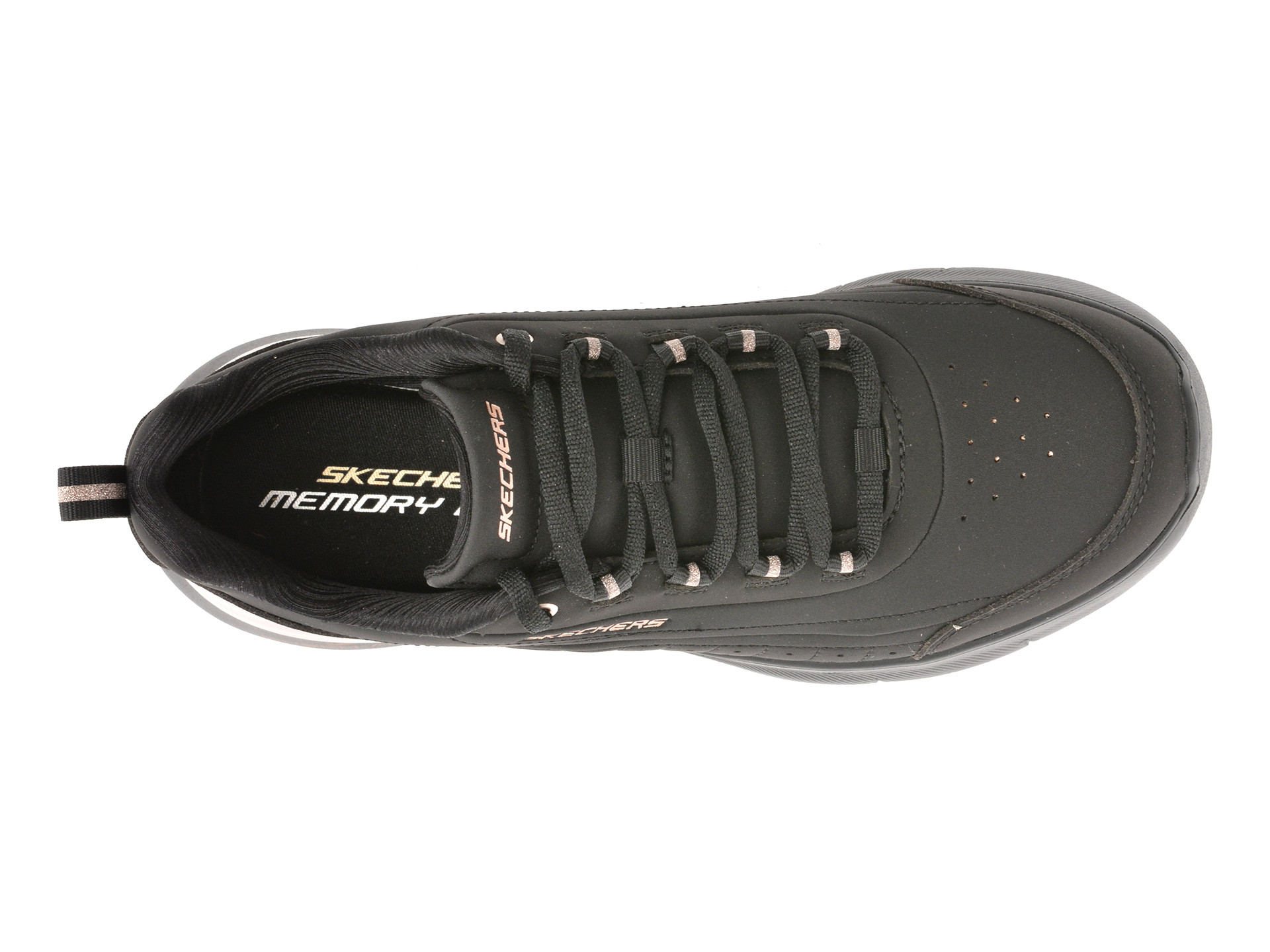 Pantofi sport SKECHERS negri, SKECH-AIR DYNAMIGHT 2.0, din piele ecologica