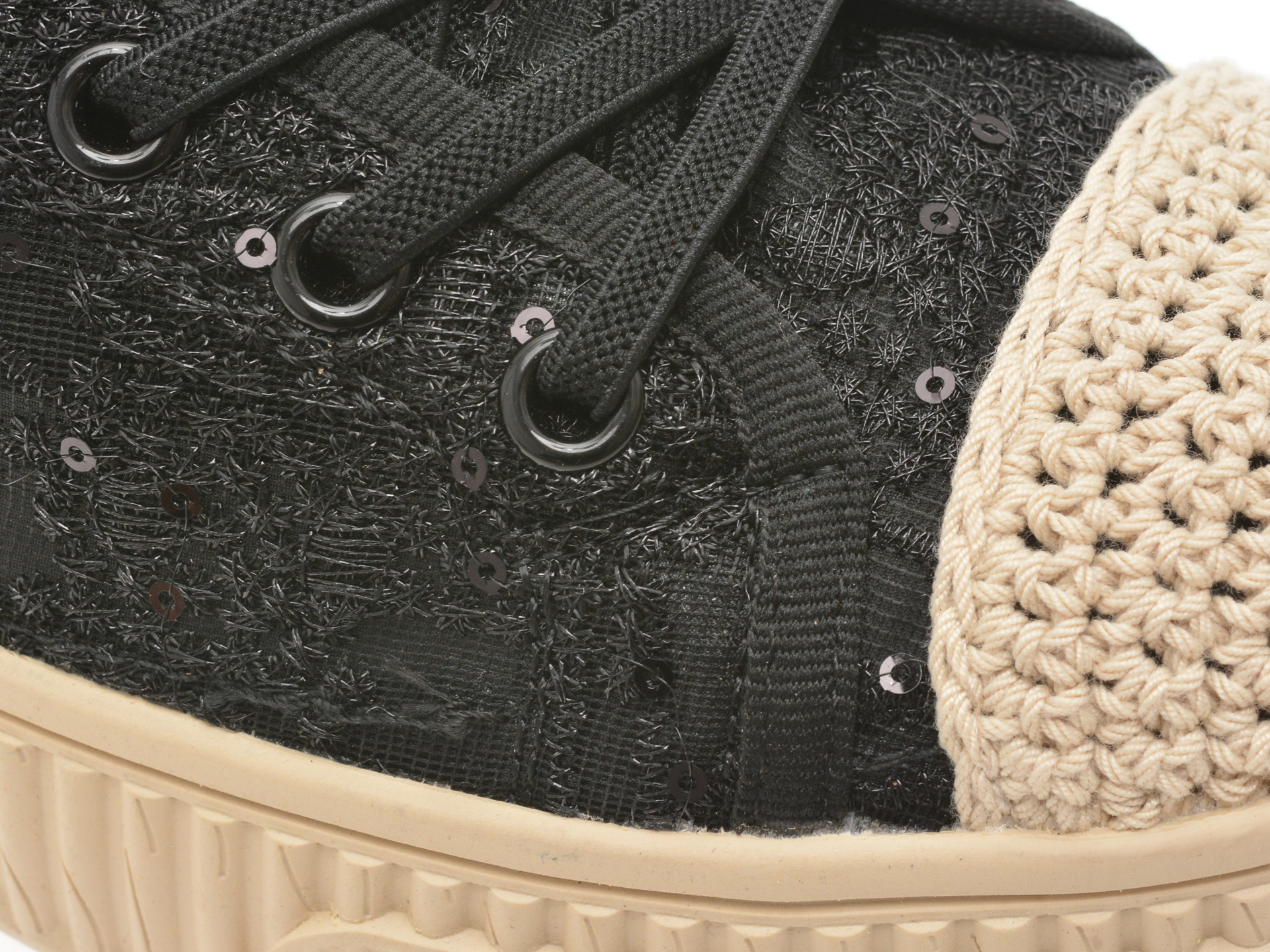 Pantofi EPICA negri, 5063, din material textil