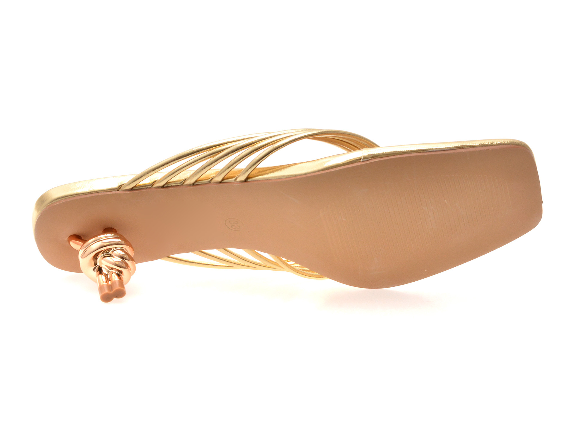 Papuci EPICA aurii, 82933, din piele ecologica