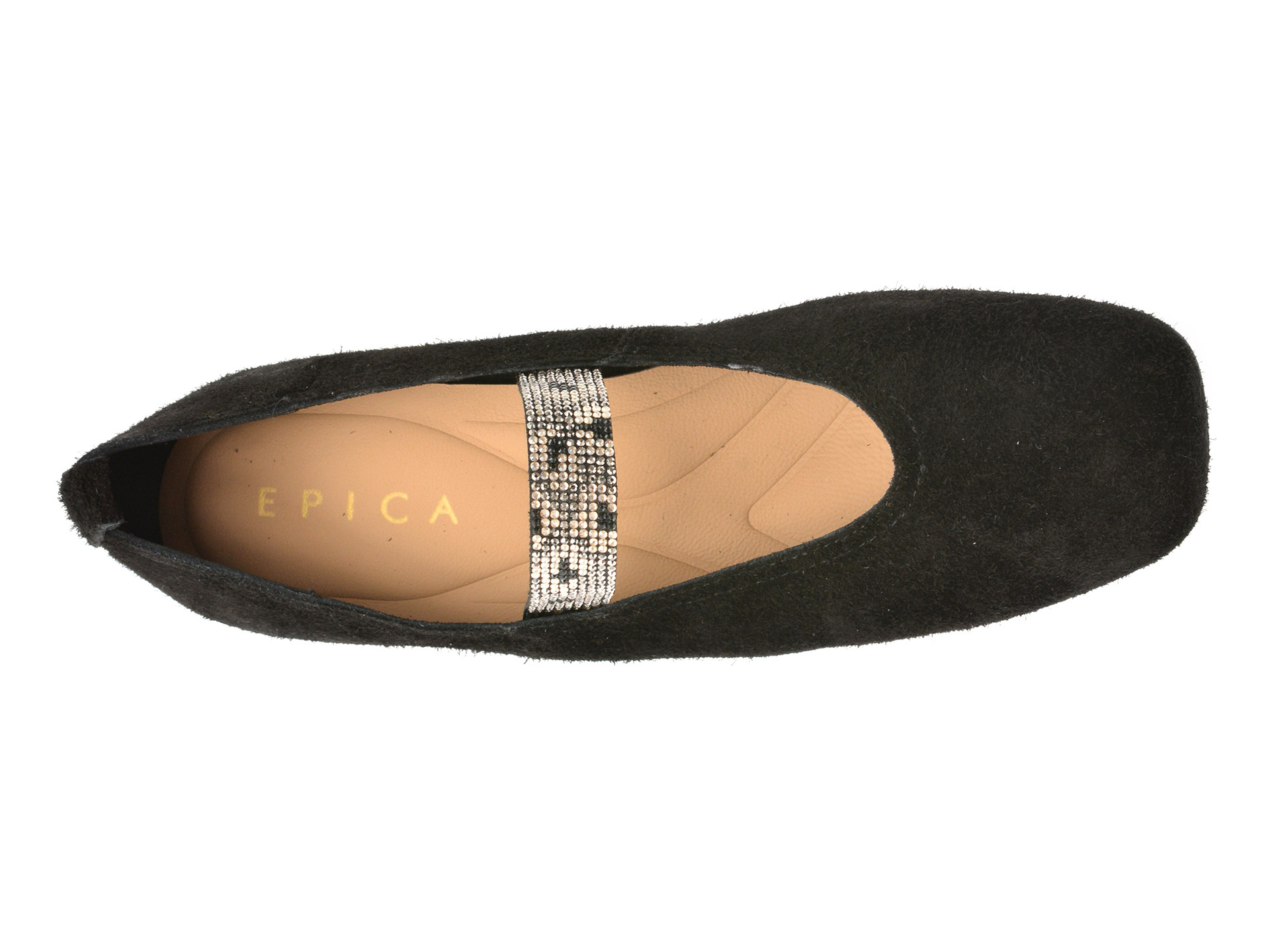 Balerini EPICA negri, 65070, din piele intoarsa