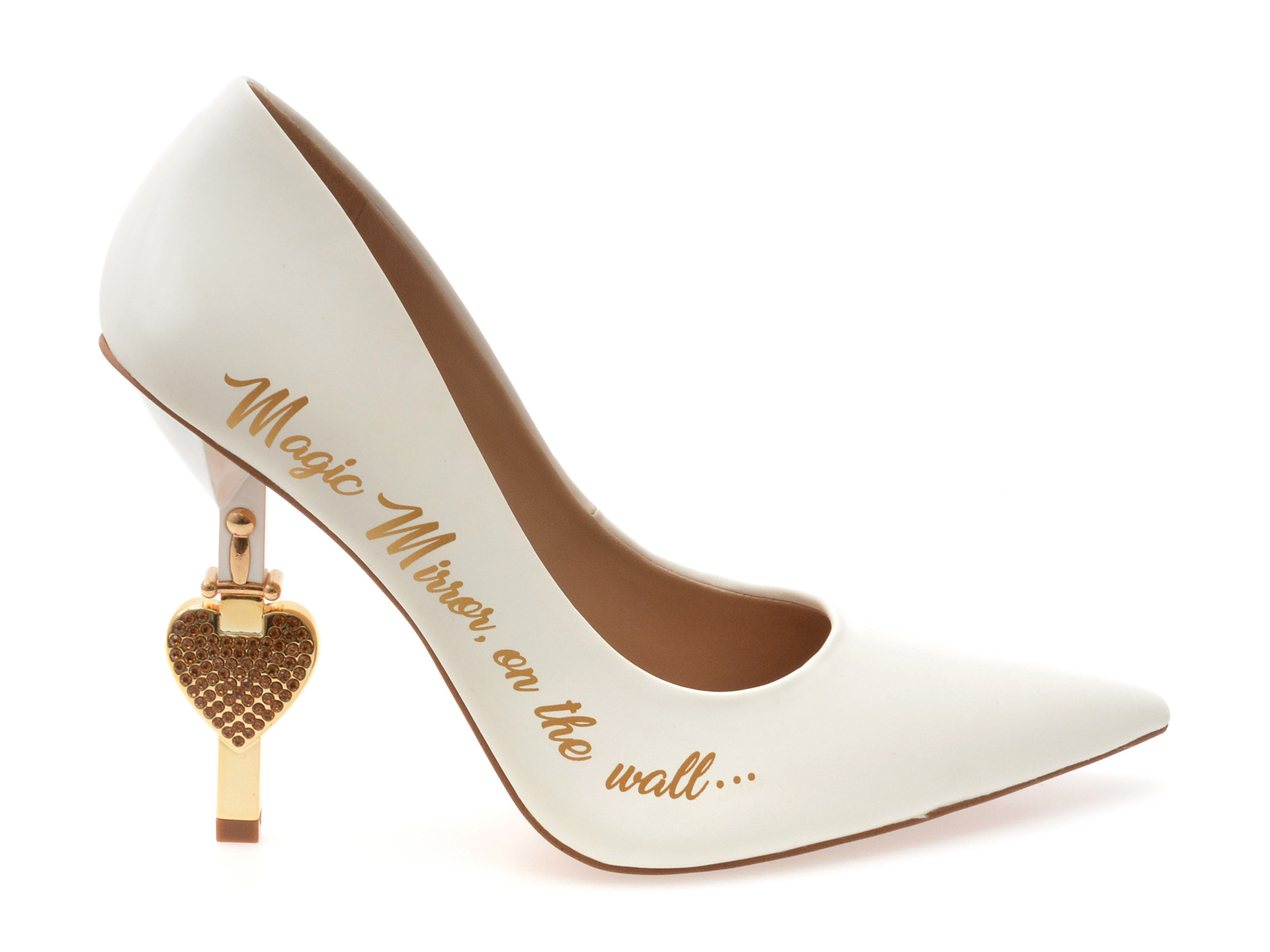 Pantofi eleganti ALDO albi, SNOWWHITEHEEL 100, din piele ecologica