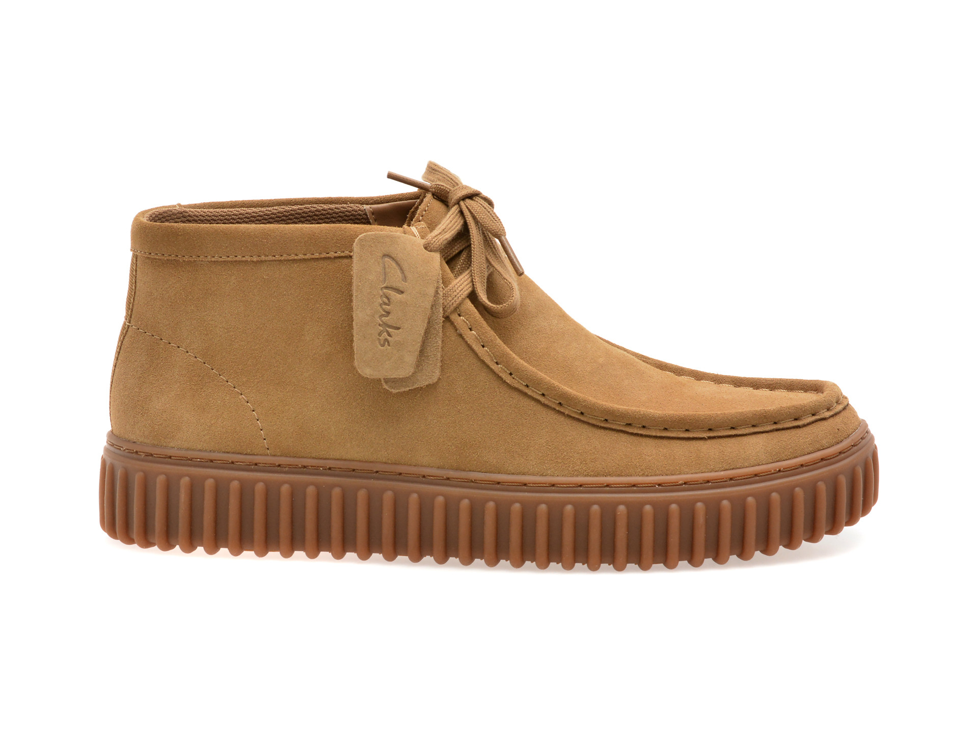 Ghete CLARKS bej, TORHILL HI, din piele intoarsa