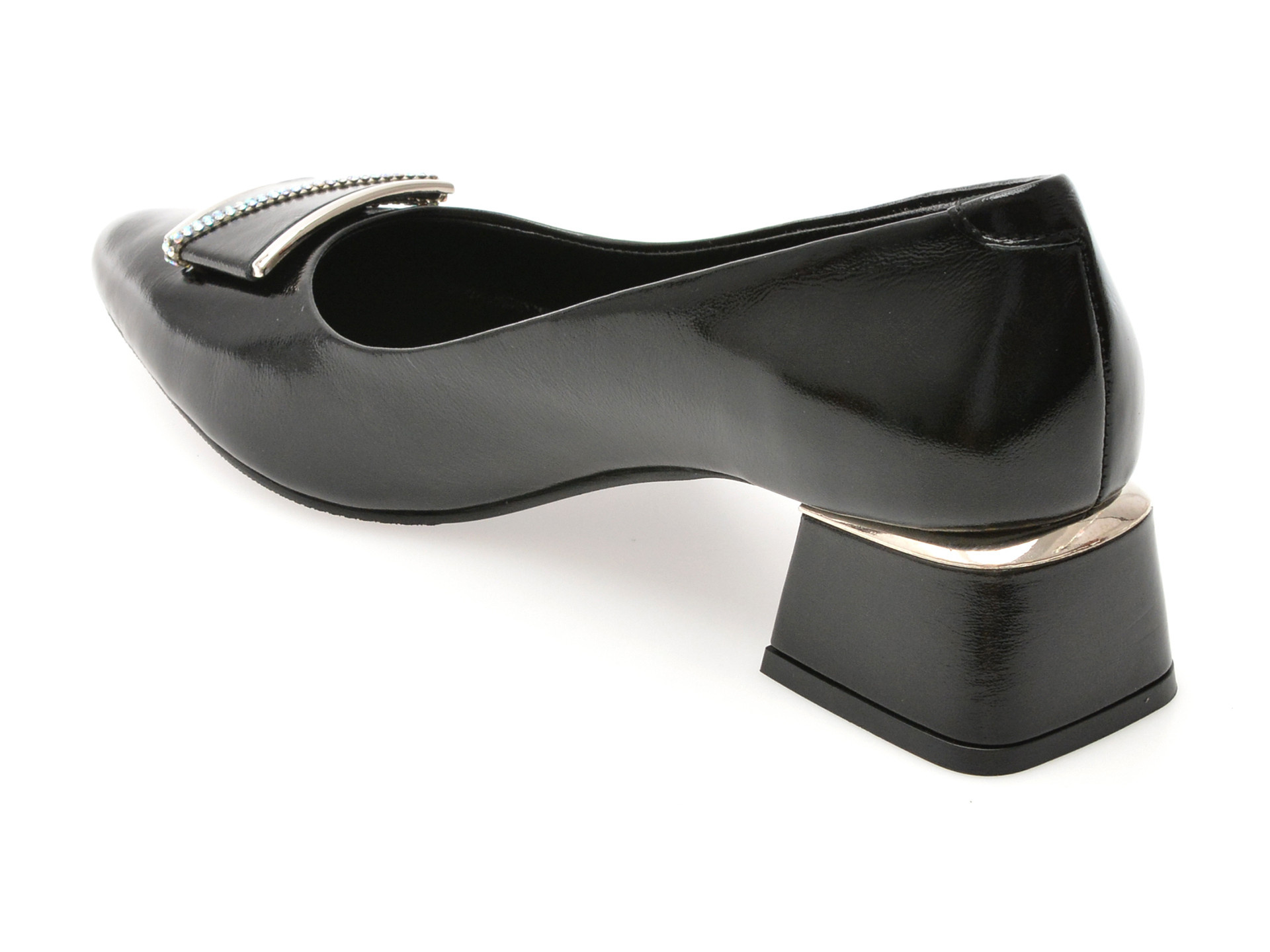 Pantofi EPICA negri, 619230, din piele naturala lacuita