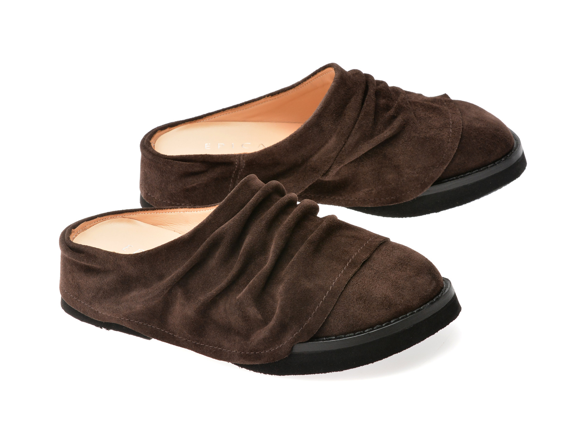 Papuci EPICA maro, 3154293, din piele intoarsa