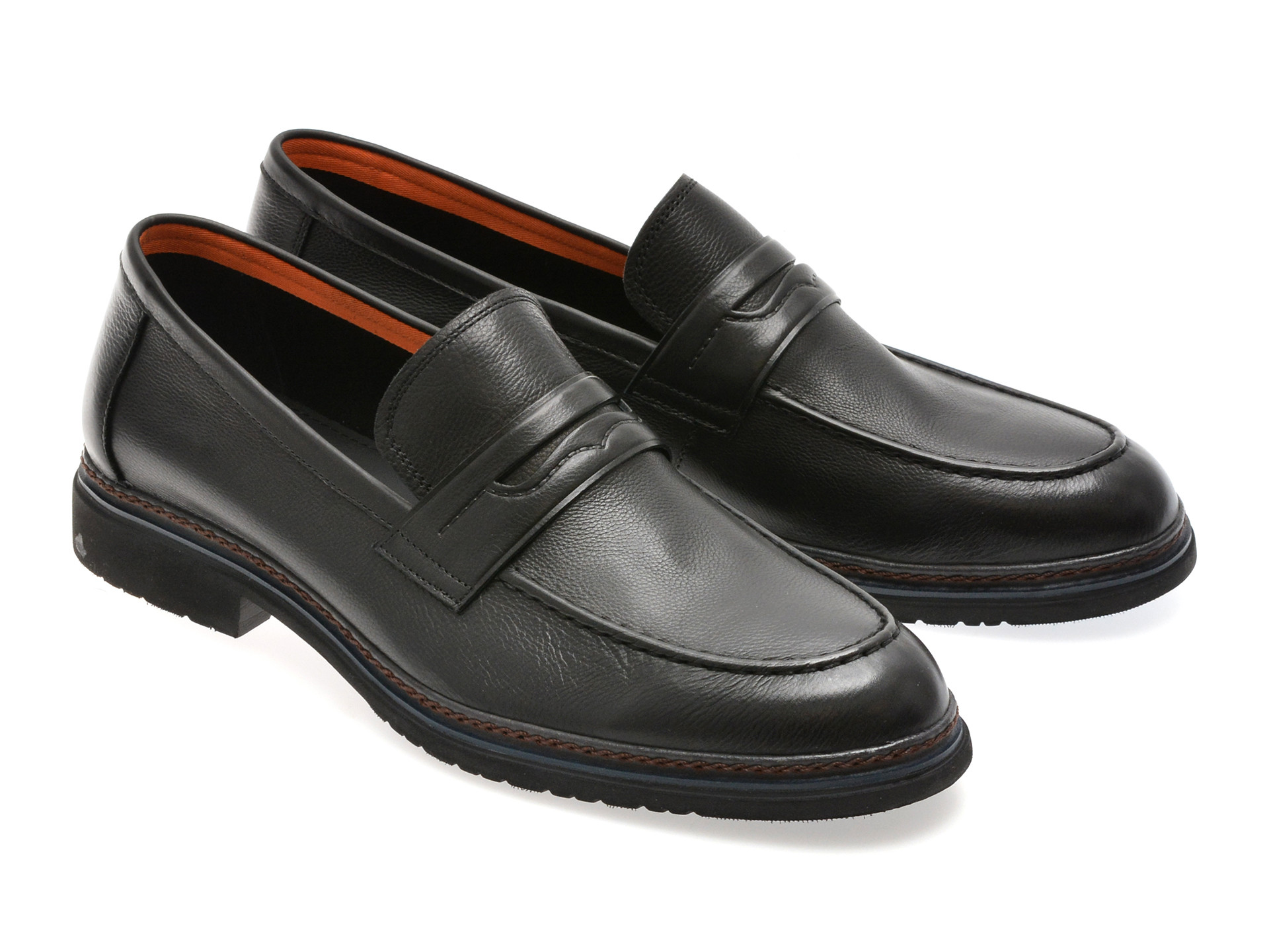 Mocasini eleganti EPICA negri, QA82AB, din piele naturala