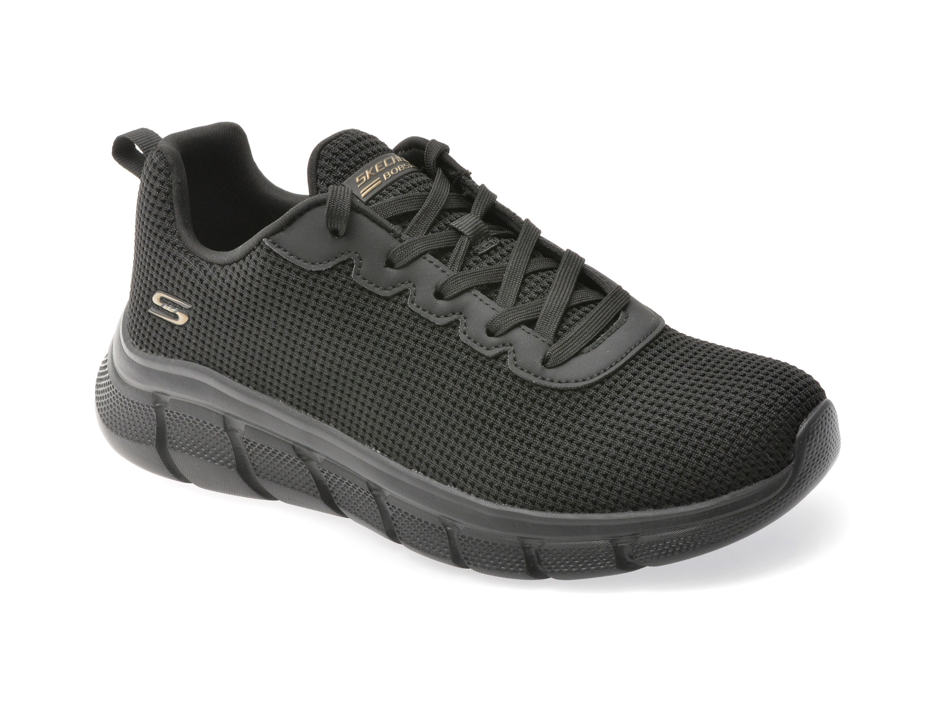 Pantofi sport SKECHERS negri, BOBS B FLEX, din material textil