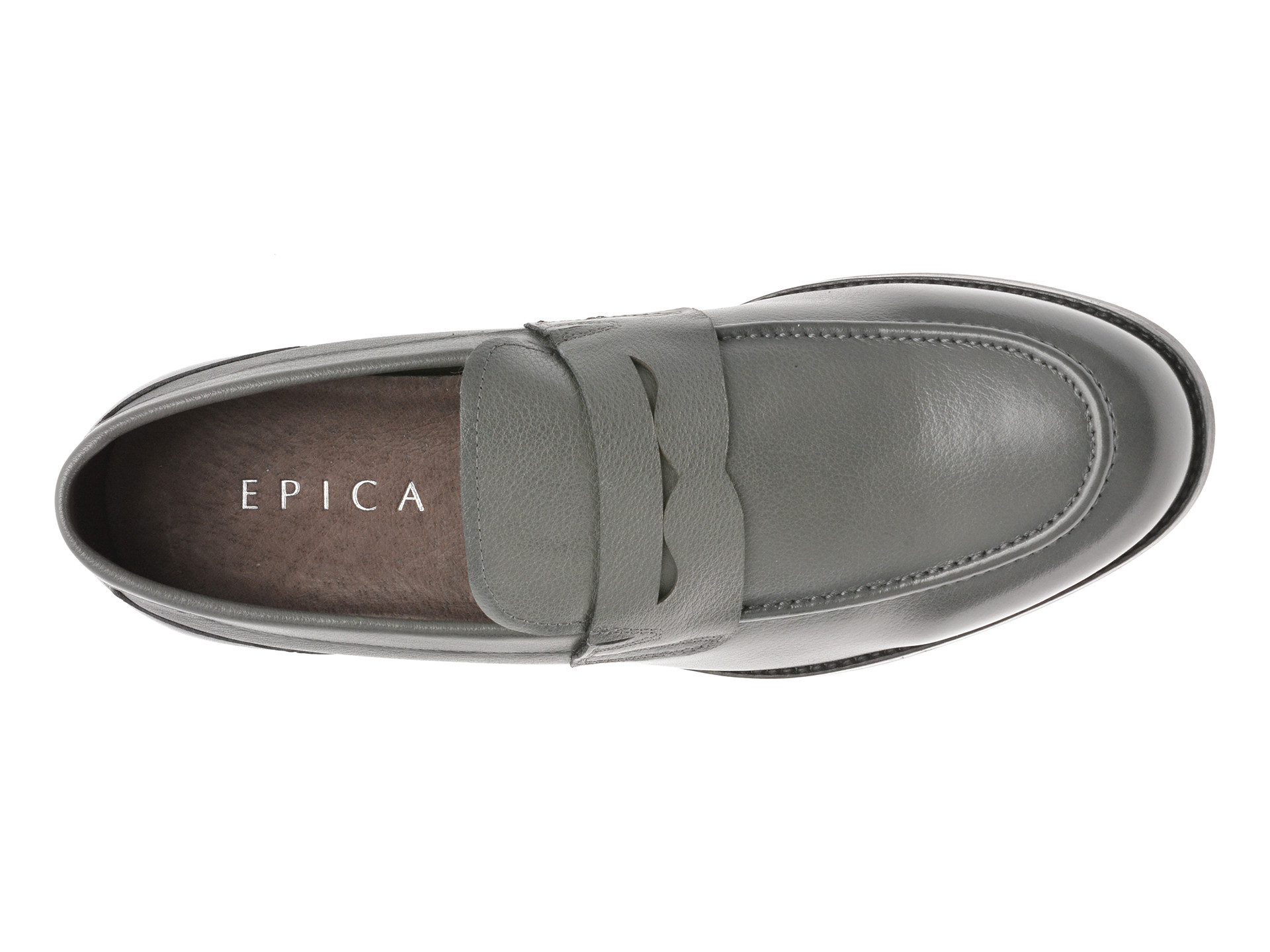 Mocasini eleganti EPICA gri, K57, din piele naturala