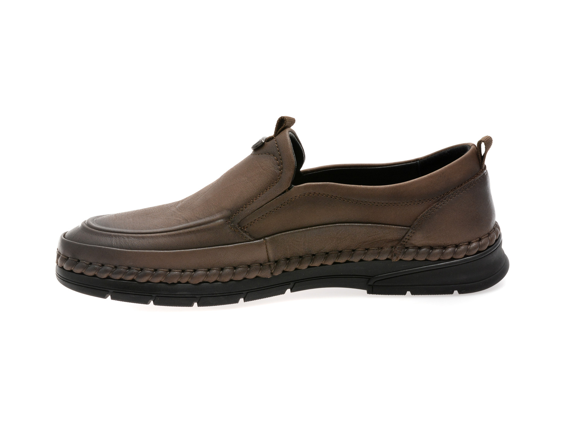 Mocasini OTTER kaki, T8512, din piele naturala
