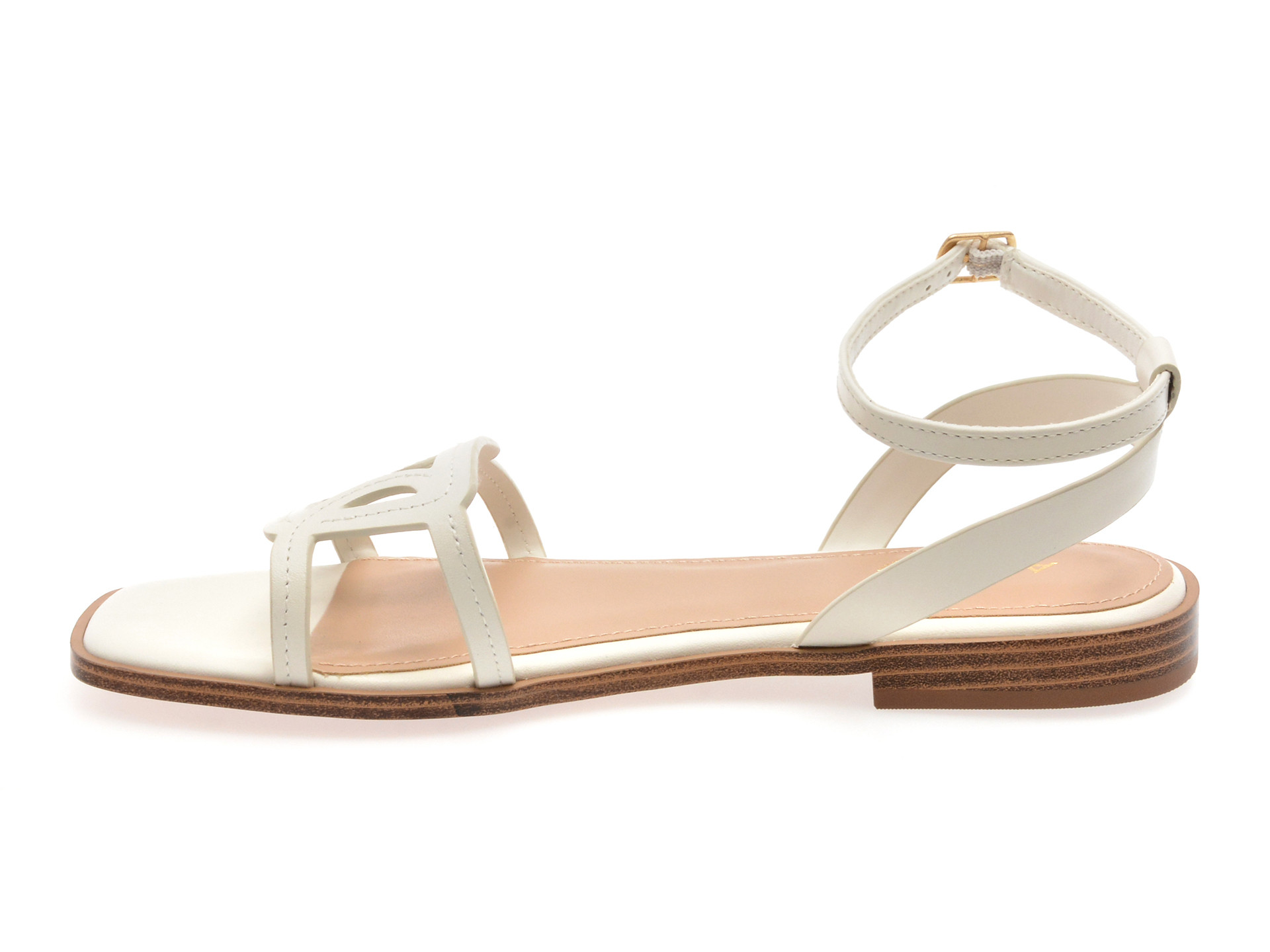 Sandale ALDO albe, GREENGROVE 100, din piele naturala