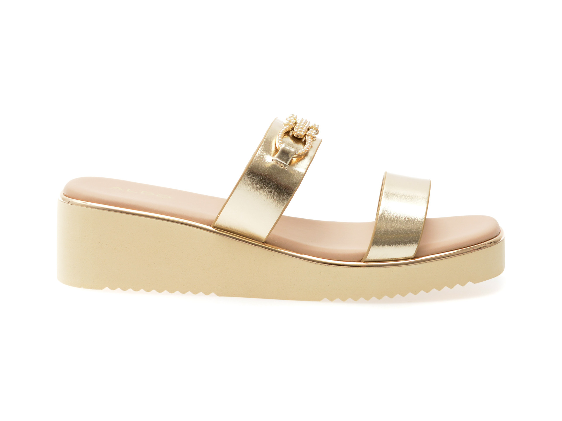 Papuci ALDO aurii, MARREN 741, din piele ecologica