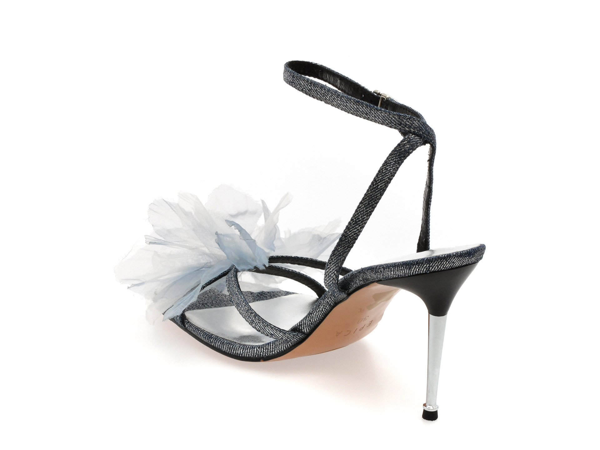 Sandale elegante EPICA albastre, L162, din material textil