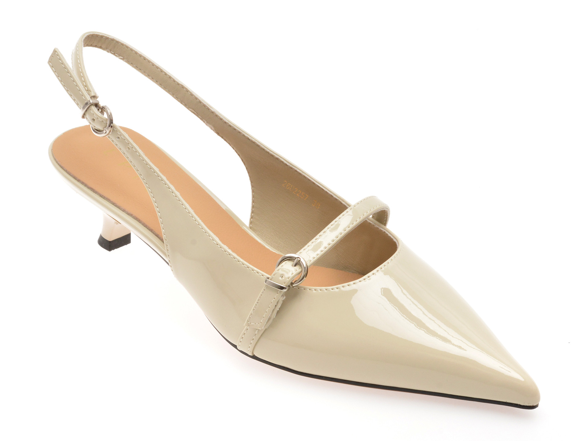 Pantofi eleganti EPICA bej, 26U2257, din piele ecologica lacuita