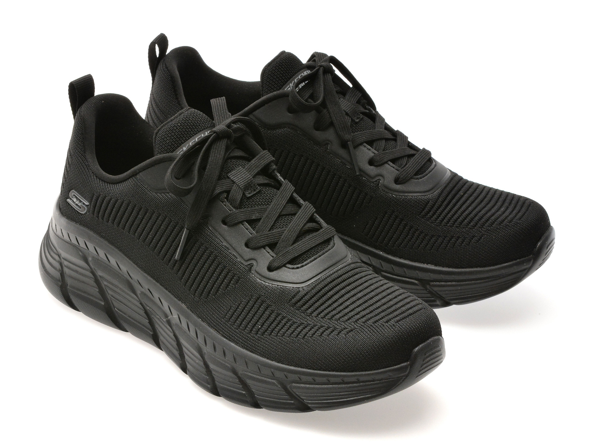Pantofi sport SKECHERS negri, BOBS B FLEX HI, din material textil