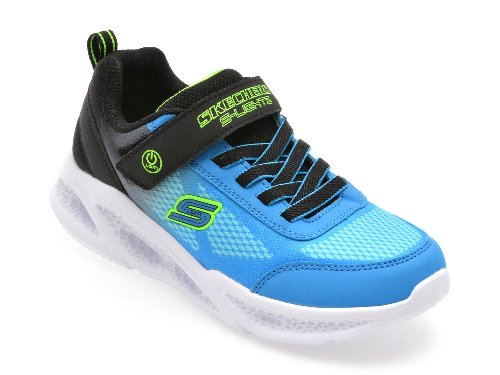 Pantofi sport SKECHERS albastri, METEOR-LIGHTS, din material textil